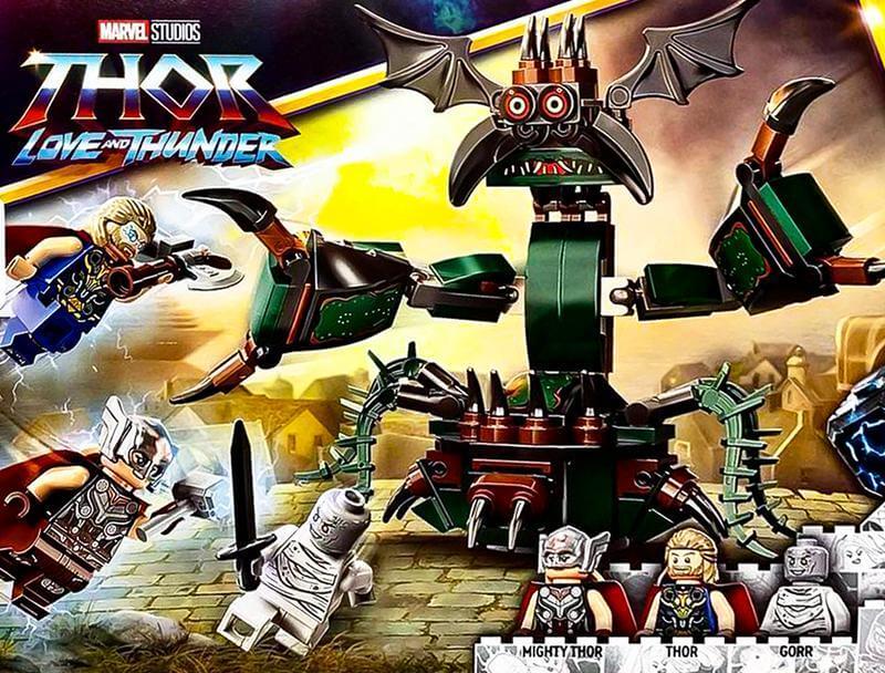 Leaked images of Thor: Love and Thunder Lego set shows a Monster attacking New Asgard