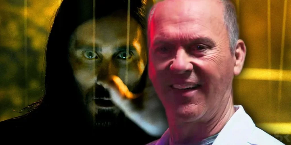 Michael Keaton as Vulture and Jared Leto as Morbius 1